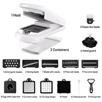 Accessoires de cuisine OEM/ODM, hachoir à légumes 15 en 1, hachoir à oignon, mandoline, trancheuse multifonctionnelle pour légumes
