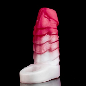 FRRK-307 Funda de silicona líquida para pene, con forma, gruesa, extendida, hueca, con diseño de diente de lobo, suave - Product Image 5