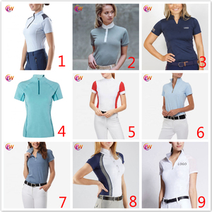 <span class=keywords><strong>Polo</strong></span> de manga corta para montar a <span class=keywords><strong>caballo</strong></span> de Color contrastante para mujer - Product Image 4