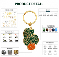 Gantungan Kunci Logam Bentuk Kustom Logo Personal Enamel Lunak Premium Gantungan Kunci Kupu-kupu Emas untuk Hadiah Promosi