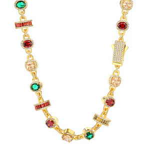 Collares de Joyería de Colores en Oferta, Accesorios de Lujo Ligero y de Alta Gama, Collares para Hombre, Conjunto de Joyería Hip-hop - Product Image 2