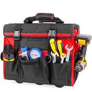 Heavy Duty Tool <b>Bag</b> Portable Rolling Tool Storage Organizer Tote <b>Bag</b> <b>with</b> Telescoping Handle and <b>Wheels</b> - Product Image 3