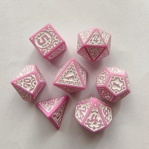 Logotipo personalizado, 1 pieza, dados poliédricos de acrílico Dnd, <span class=keywords><strong>dragones</strong></span> ecológicos, mazmorras, patrón Digital hueco, accesorios de tablero de juego tallados - Product Image 4