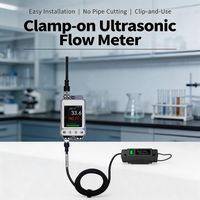 Mini Sensor de Flujo Ultrasónico Digital de Pinza, Medidor de Flujo sin Contacto para Agua, Aceite, Soluciones Químicas, Monitoreo de Líquidos Semiconductores