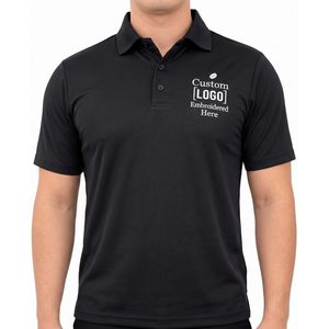 Polo brodé personnalisé pour homme, manches courtes, 100 % polyester, séchage rapide, uniforme de travail, uniforme de golf - Product Image 1