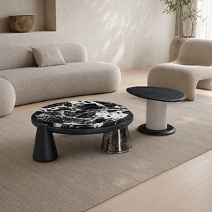 <span class=keywords><strong>Table</strong></span> basse ronde Evelyn en marbre italien, style minimaliste et sophistiqué, choix de l'<span class=keywords><strong>artiste</strong></span> moderne, idéale pour les petits salons - Product Image 2
