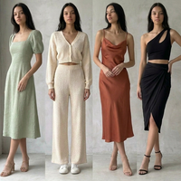 Fabricant de vêtements pour femmes OEM ODM, robe mi-longue en tricot à col carré et manches bouffantes, asymétrique, deux pièces, sur mesure