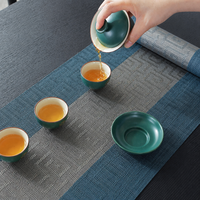 Nappe de table en PVC imperméable, tapis de thé tissé antidérapant pour table à manger, décoration de cuisine