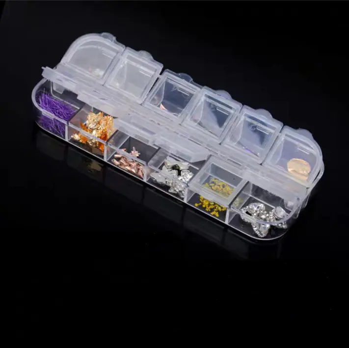 New Empty Plastic Nail Art Tips Storage Box Case / Earring Jewelry Bin Case Container Sewing box