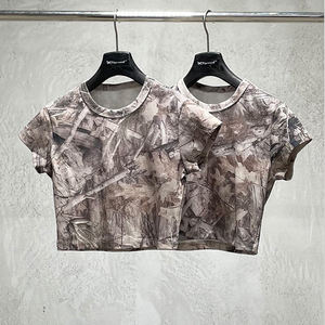 T-<span class=keywords><strong>shirt</strong></span> décontracté à manches courtes pour <span class=keywords><strong>femme</strong></span>, imprimé <span class=keywords><strong>camouflage</strong></span>, respirant et à séchage rapide, idéal pour le printemps et l'été - Product Image 4
