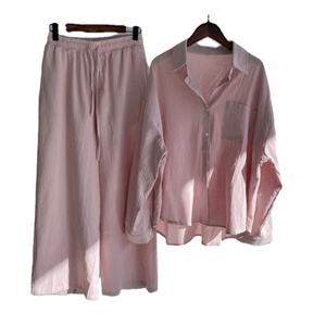 2024 nueva primavera otoño mujer camisa de lino pantalones conjuntos señoras <span class=keywords><strong>ropa</strong></span> Casual <span class=keywords><strong>urbana</strong></span> de talla grande conjunto de dos piezas <span class=keywords><strong>ropa</strong></span> de mujer - Product Image 1