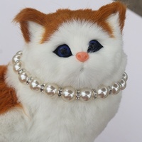 Collier pour animaux de compagnie avec fausses perles et nœud en ruban pour chat, collier pour chien et chat, modèle MJ22, toutes saisons, multi-fêtes