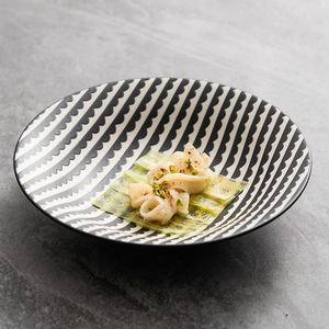 Assiette profonde en céramique gaufrée d'usine à motif végétal moderne Assiette alimentaire occidentale <span class=keywords><strong>Vaisselle</strong></span> d'hôtel haut sens Plat de petit déjeuner - Product Image 3