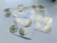 Autocollant métallique doré personnalisé en nickel électroformé creux, symbole sacré, pour emballage - Vente en gros