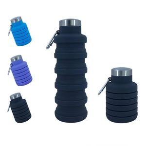 ขวดน้ำพับได้ซิลิโคน 500 มล. ปลอดสาร BPA ป้องกันการรั่วซึม น้ำหนักเบา ใช้ซ้ำได้ เหมาะสำหรับเด็ก เล่นกีฬา เดินทาง ออกกำลังกาย ตั้งแคมป์ เดินป่า - Product Image 1