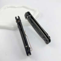 Couteau pliant Damas 4300, manche texturé en G10, couteau de poche EDC pour collectionneur
