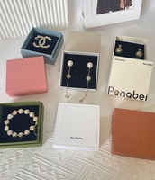 Boîtes de rangement pour bijoux en papier orange de luxe en gros, multi-usages, pour femmes, colliers, bracelets, boucles d'oreilles, bagues, emballages cadeaux avec logo