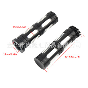 Zuqing <b>Motorcycle</b> Handlebar <b>Grips</b> 25mm Aluminum Alloy Black Silver For Harley XL883 Conversion - Product Image 2