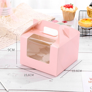 Cupcake bánh mì tráng miệng đóng gói giấy Hộp Quà Tặng thực phẩm các tông gói thực phẩm hộp bánh với cửa sổ tùy chỉnh giá rẻ thư mục dùng một lần - Product Image 1