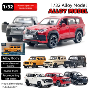 Quy mô 1:32 đen trắng hợp kim Đỏ off-road mô hình ánh sáng âm thanh hiệu ứng kéo trở lại xe kim loại đúc với cửa mở - Product Image 6