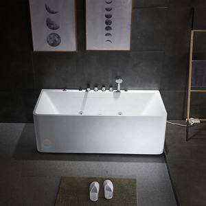 Baignoire de massage en acrylique avec jacuzzi, design graphique de luxe pour hôtel Baignoire <span class=keywords><strong>d</strong></span>'hydromassage moderne réversible autoportante 3 ans CN;GUA - Product Image 4