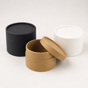 Emballage personnalisé en tube de papier kraft, boîte cadeau ronde pour baume à lèvres, déodorant, thé, café - Product Image 1