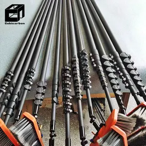 High Strength OEM 20ft 35ft 45ft 55ft 65 Feet Telescopic Carbon Fiber Window Cleaning Pole Water Fed Pole