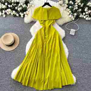 Robe Tunique Plissée Midi Élégante Grande Taille pour Femme, Coupe Empire, Imprimé Numérique Tissé, Respirante, Écologique et Lavable - Product Image 4