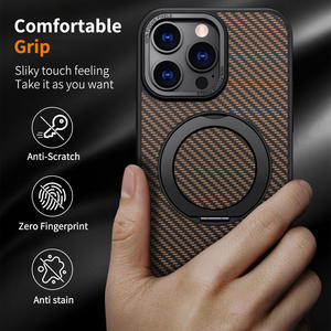 แหวนแม่เหล็กคาร์บอนไฟเบอร์แบบปรับได้2 in 1 PC แบบแข็ง TPU แบบนิ่มสำหรับ iPhone 17 Air 17 16 15 <span class=keywords><strong>14</strong></span> 13 PRO MAX - Product Image 4