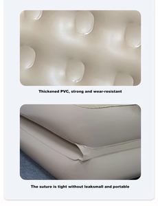 Lit gonflable 2-en-1 pliable moderne en PVC floqué haute résistance, mobilier de salon, canapé-lit d'intérieur et d'extérieur - Product Image 6