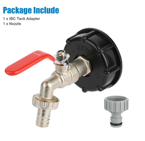 Adaptador de drenaje de válvula de tanque IBC Tote Conector de agua de grifo de jardín de 1/2 "con boquilla - Product Image 4