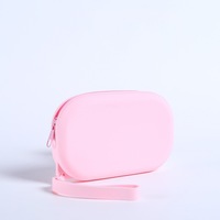 Mini porte-monnaie en silicone avec fermeture éclair, porte-clés, pochette de poignet, trousse à cosmétiques, étui pour écouteurs, sacs de rangement de voyage pour maquillage et bijoux, cadeaux pour femmes
