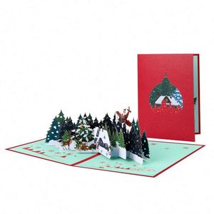 Nouvelle carte de vœux de Noël créative et festive en 3D avec effet pop-up - Product Image 1
