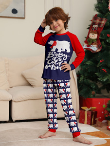Pijamas Casuales de Dos Piezas para Madre e Hija, Estampado de Oso de Dibujos Animados, Transpirables, Manga Larga, Cintura Elástica, con Logotipo Frontal, para Otoño - Product Image 5