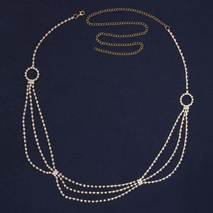 سلسلة خصر متعددة الطبقات مرصعة بالأحجار الكريمة، حزام بيكيني مزين بالكريستال، سلسلة خصر أنيقة ومثيرة - Product Image 6