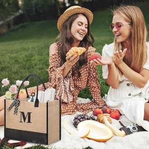 Bolsa de Yute Ecológica de Calidad para Compras, Regalos de Playa, Regalos para Amigas, Madres, Cumpleaños, Despedidas de Soltera, con Iniciales - Product Image 5