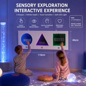 Specchio a tunnel infinito a LED regolabile in acrilico per ambienti sensoriali educativi, pannello a specchio infinito per l'autismo - Product Image 1