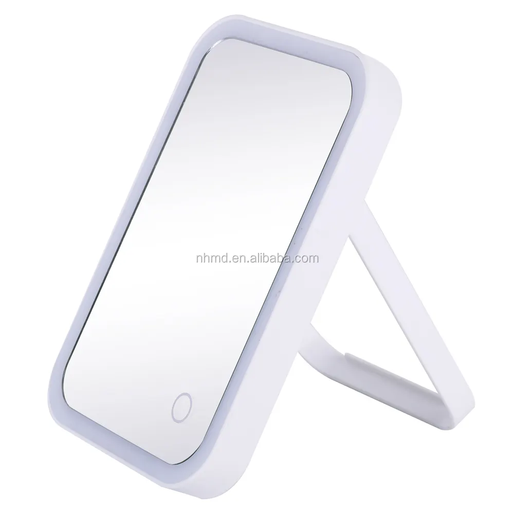 Support USB Charging Built in Kickstand Touch Sensor Travel LED Makeup Mirror