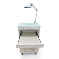 Custom Mobile Dental Cabinet Furniture 3 DrawerStainless Steel Cabinet with Magnifying Glass