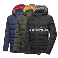 Vente en gros de vêtements chauds coupe-vent manteau d'extérieur rembourré grande taille veste à capuche d'hiver personnalisée pour hommes