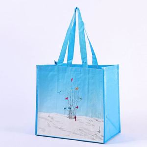 กระเป๋าผ้า PP ขายส่ง พิมพ์สีเต็มรูปแบบ โลโก้สั่งทำเคลือบลามิเนต กระเป๋าช้อปปิ้ง PP เป็นมิตรกับสิ่งแวดล้อม - Product Image 4