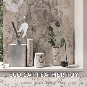 Giocattolo Interattivo per Gatti SENYE con Coda di Piume Ecologica, Peluche Morbido in Nylon, Funzionamento a Batteria, con Erba Gatta e Piccolo Anello in Plastica - Product Image 2