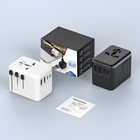 OULITRAVEL 2A2C 17,5 W con enchufes EU US AUS UK para carga USB Cargador de pared de 4 puertos Adaptador de viaje universal de escritorio múltiple