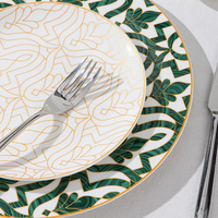 Services de vaisselle de luxe en porcelaine fine pour hôtels et restaurants, assiettes personnalisées pour dîner