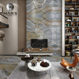 Piedra de lujo para fondo de <span class=keywords><strong>Hotel</strong></span>, tocador de baño, decoración superior, blanco real, Brasil, Placa dorada de mármol - Product Image 5