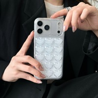 Pour Apple iPhone 17 air Pro Max 3D Coeur Ins Style Tpu Couverture Antichoc Personnalisable Coque Arrière pour iPhone 14 15 16 Pro Max Plus