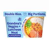 Custom Private Label Suke Soy Sauce Shrimp Instant Rice Bowl Luncheon Meat Pickled Vegetable Large Portion 6 Months Shelf Life