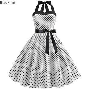 Nouvelle <span class=keywords><strong>robe</strong></span> d'été pour femmes à pois, style années 50 et 60, sexy, rétro, <span class=keywords><strong>Hepburn</strong></span>, <span class=keywords><strong>robe</strong></span> à bretelles, <span class=keywords><strong>robe</strong></span> femme, style pin-up, <span class=keywords><strong>robe</strong></span> de fête rockabilly - Product Image 1