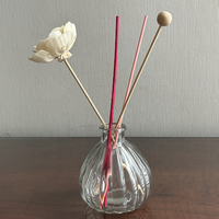 Bouteille en verre de diffuseur de roseau de vase décoratif de parfum à la maison unique vide avec des bâtons de chapeau