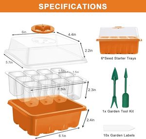 Bandeja de Germinación de Semillas, Paquete de 6, 72 Celdas, Kit de Cultivo de Plantas con Ventilación de Humedad Ajustable para Mini Invernadero y Germinación en Jardín - Product Image 3